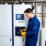 난방 보일러 관리 요령 - Boiler Maintenance**

"A fully clothed technician in professional attire performing maintenance on a...