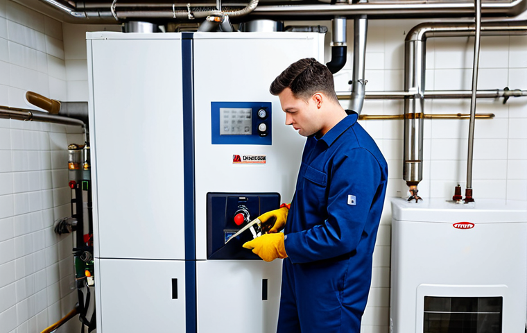 난방 보일러 관리 요령 - Boiler Maintenance**

"A fully clothed technician in professional attire performing maintenance on a...