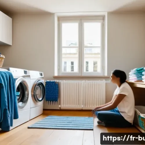 Home 30 지하층 환기 시스템 - **Prompt:** "A brightly lit, tidy basement laundry room in a Parisian apartment building. A young wo...